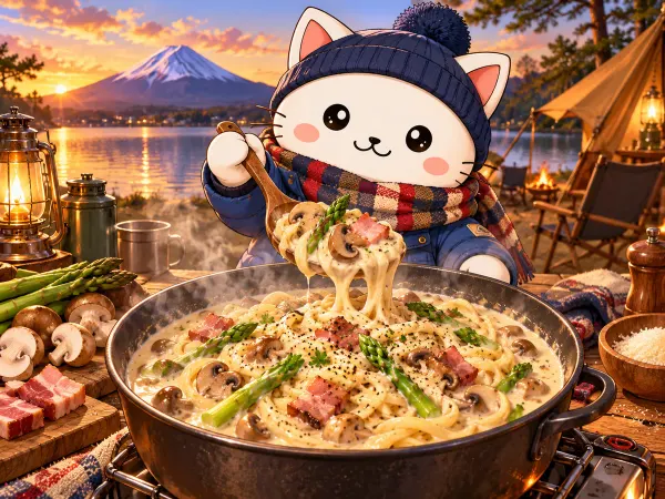 Pasta en sopa de la campista (Yuru Camp)